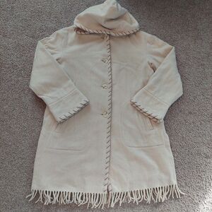 Utex Design Wool Cashmere Blend‎ Fringe Coat